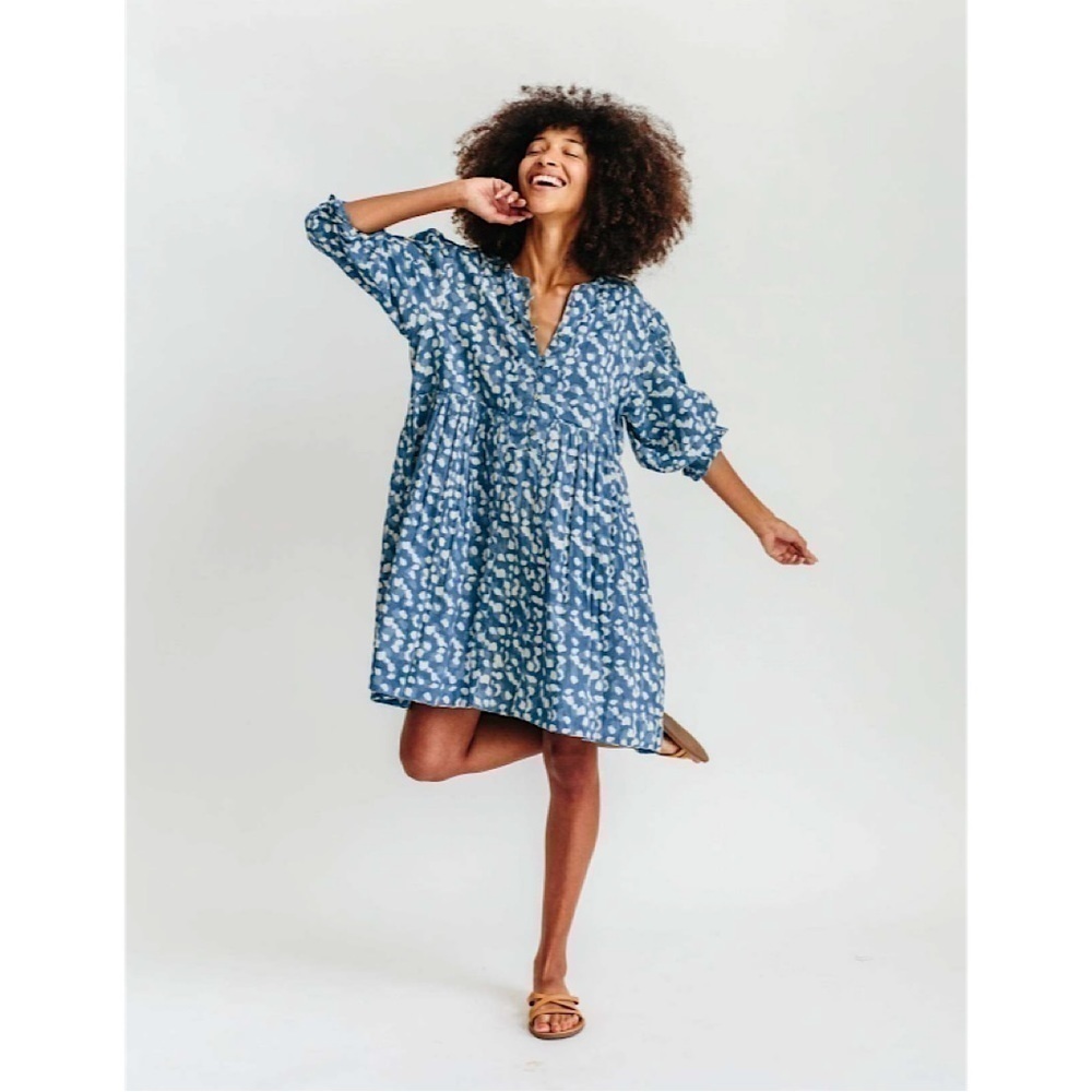 MIRTH-CAFTAN SeaShell Handmade Edition Textile Mini Dress (Size:Small)